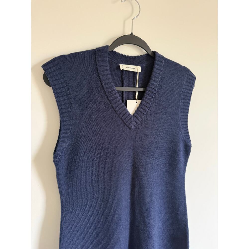 $198 New Everlane Sweater Mini Dress in Luxe Merino - Navy - Medium - Picture 10 of 12
